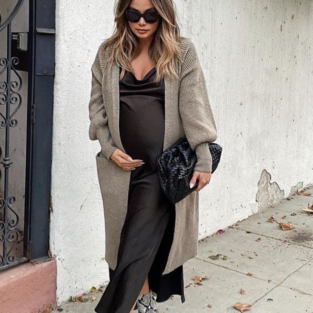 Taupe long cardigan